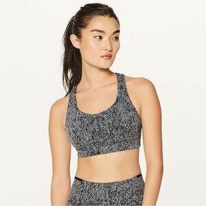Lululemon Run On Bra in Power Luxtreme Irregular Denim Twill Black White - 4